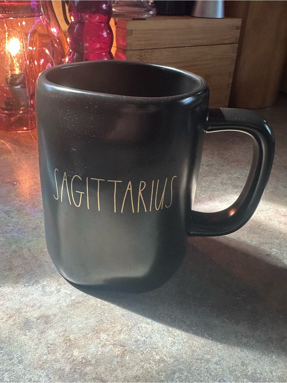 Rae Dunn matte black "SAGITTARIUS" mug ♐️